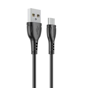 Кабель USB-MicroUSB Borofon BX51 Triumph 2,4А ПВХ 1м Black пс