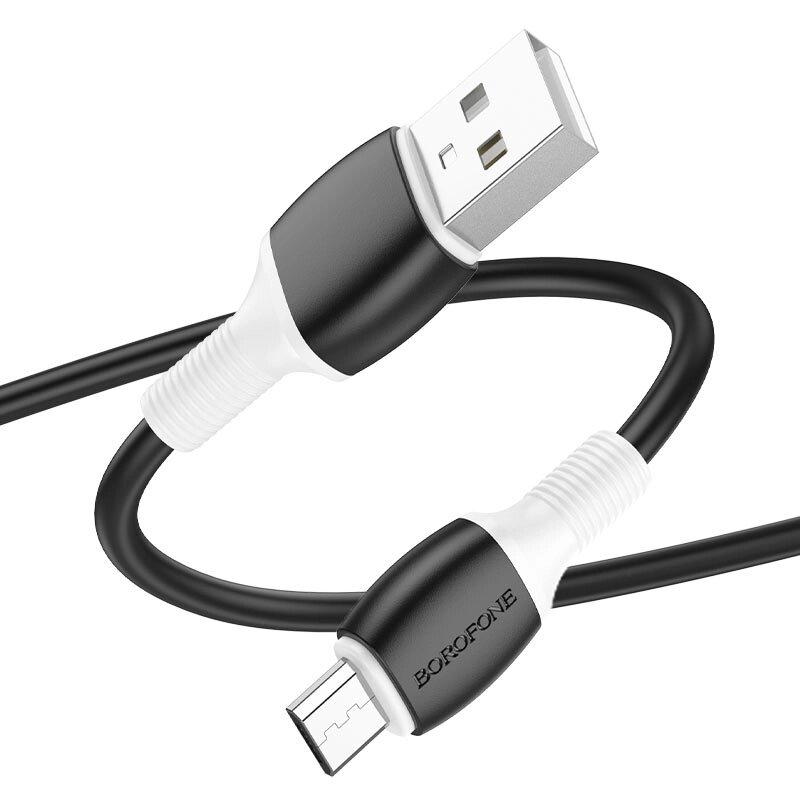 Кабель USB-MicroUSB Borofon BX84 2,4А ПВХ 1м Black сд от компании Медиамир - фото 1