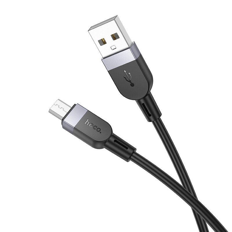 Кабель USB-MicroUSB Hoco X109 2,4A силикон 1,0м Black от компании Медиамир - фото 1