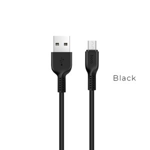 Кабель USB-microusb hoco X13 easy TPE 2.4а, 1 м, черный