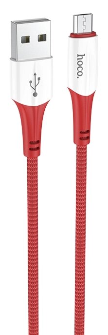 Кабель USB-MicroUSB Hoco X70 нейлон 2.4A 1м (Red) от компании Медиамир - фото 1