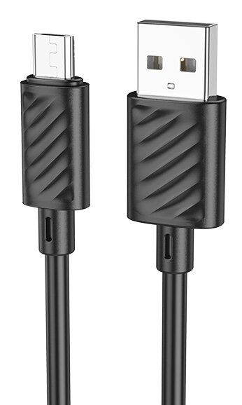 Кабель USB-MicroUSB Hoco X88 Gratified 2.4А, ПВХ  1м Black мс от компании Медиамир - фото 1
