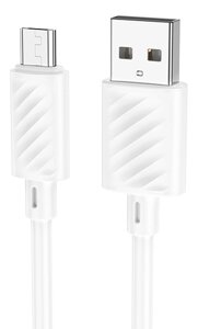 Кабель USB-MicroUSB Hoco X88 Gratified 2.4А, ПВХ 1м White мс