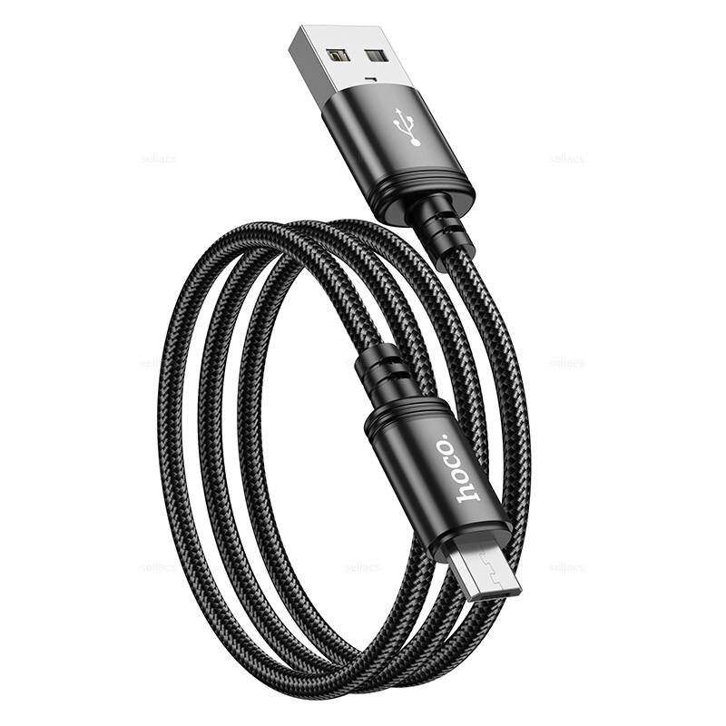 Кабель USB-MicroUSB Hoco X89 Wind 2.4А, нейлон 1м Black мс от компании Медиамир - фото 1