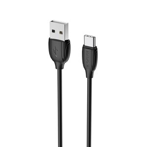 Кабель USB-TypeC Borofon BX19 Benefit 2.4А TPE 1,0м Black мс