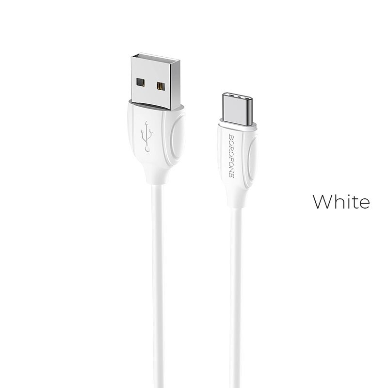 Кабель USB-TypeC Borofon BX19 Benefit 2.4А TPE 1,0м White мс от компании Медиамир - фото 1