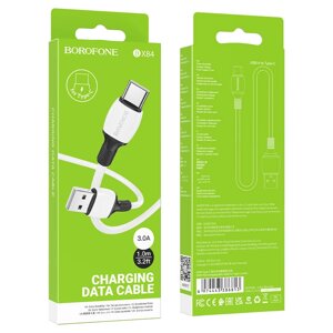 Кабель USB-TypeC Borofon BX84 3.0A ПВХ 1,0м white пс