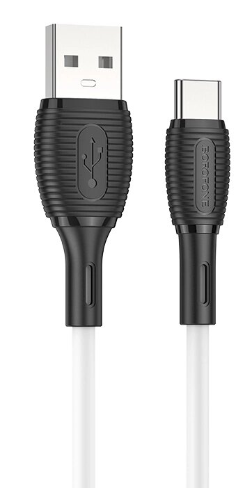 Кабель USB-TypeC Borofon BX86 3.0A силикон 1м White сд от компании Медиамир - фото 1