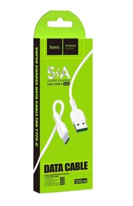 Кабель USB-TypeC Hoco X33 Surge 5.0A TPE 1м White мс