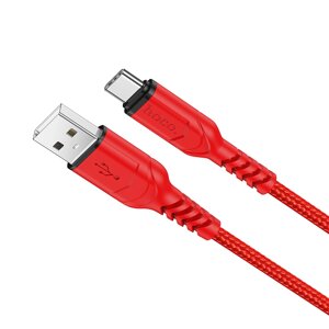 Кабель USB-TypeC Hoco X59 3.0A нейлон 1м Red