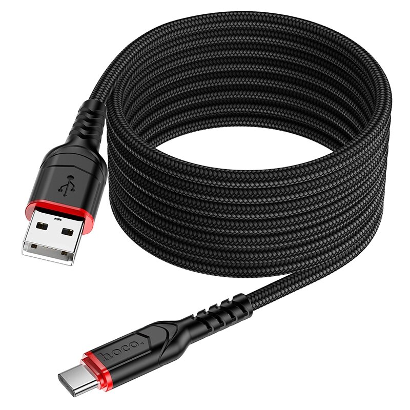 Кабель USB-TypeC Hoco X59 3.0A нейлон 2.0м Black сд от компании Медиамир - фото 1
