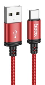 Кабель USB-TypeC Hoco X89 Wind 3.0А нейлон 1м Red м