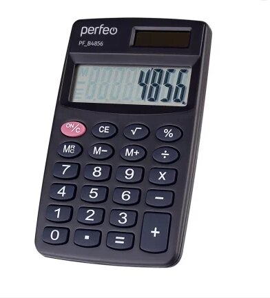 Калькулятор Perfeo PF_B4856, карманный, 8-разрядный, черный от компании Медиамир - фото 1
