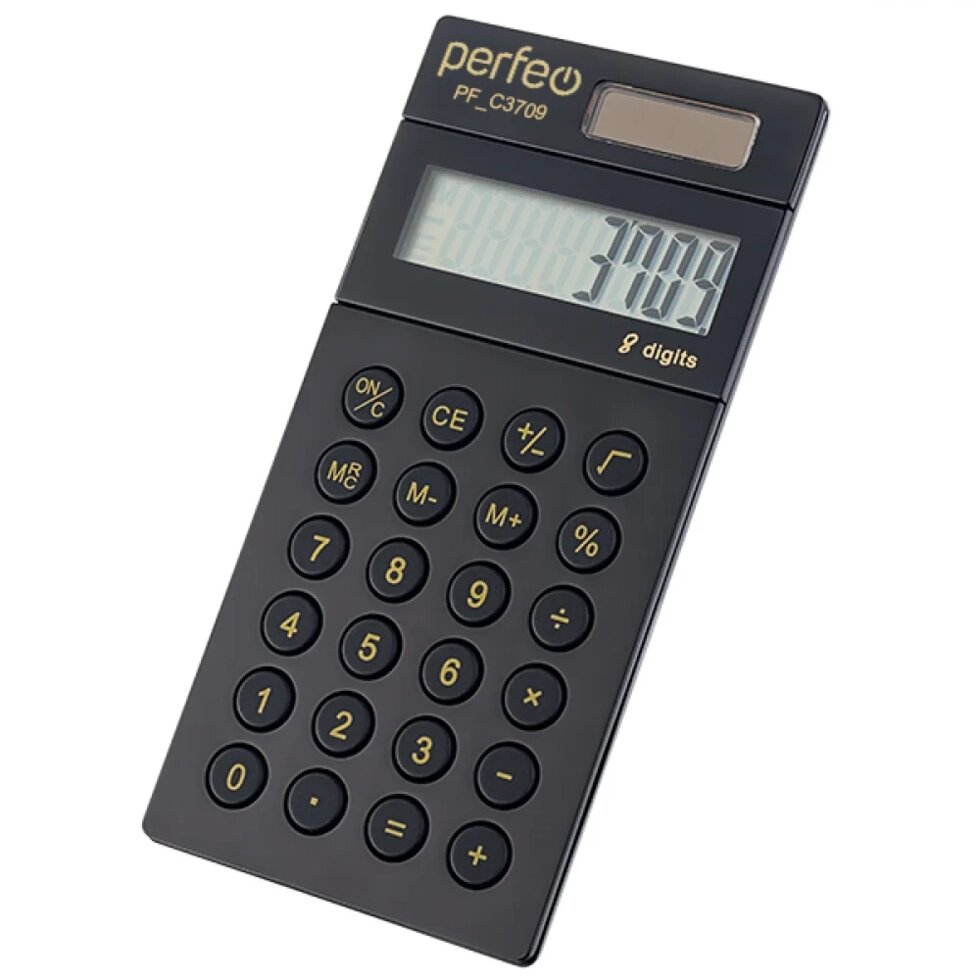 Калькулятор Perfeo PF_C3709, карманный, 8-разр., черный от компании Медиамир - фото 1