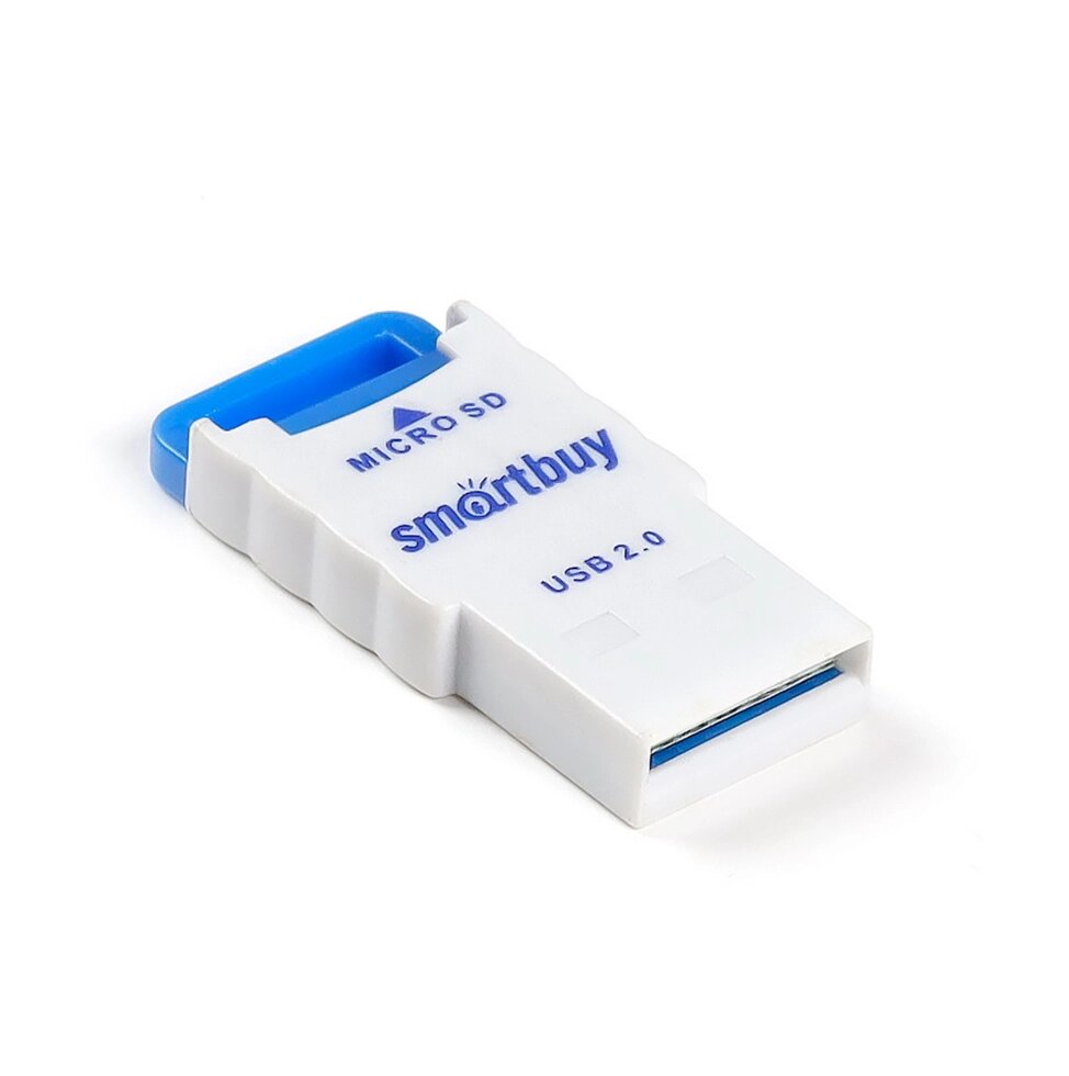 Картридер микро Smartbuy, USB 2.0 - MicroSD, 707 голубой (SBR-707-B) от компании Медиамир - фото 1