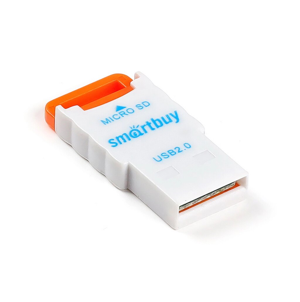 Картридер микро Smartbuy, USB 2.0 - MicroSD, 707 оранжевый (SBR-707-O) от компании Медиамир - фото 1