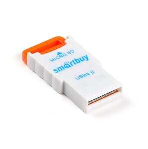 Картридер микро Smartbuy, USB 2.0 - MicroSD, 707 оранжевый (SBR-707-O)