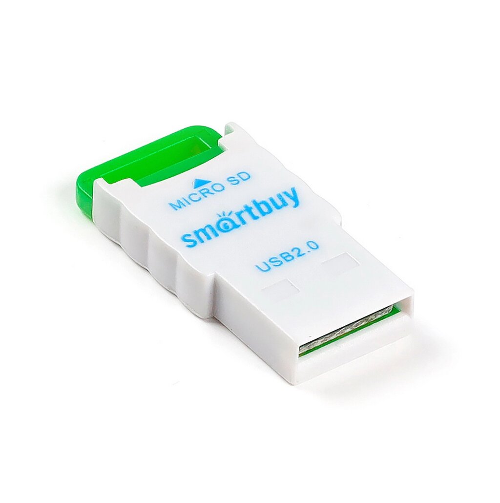 Картридер микро Smartbuy, USB 2.0 - MicroSD, 707 зеленый (SBR-707-G) от компании Медиамир - фото 1