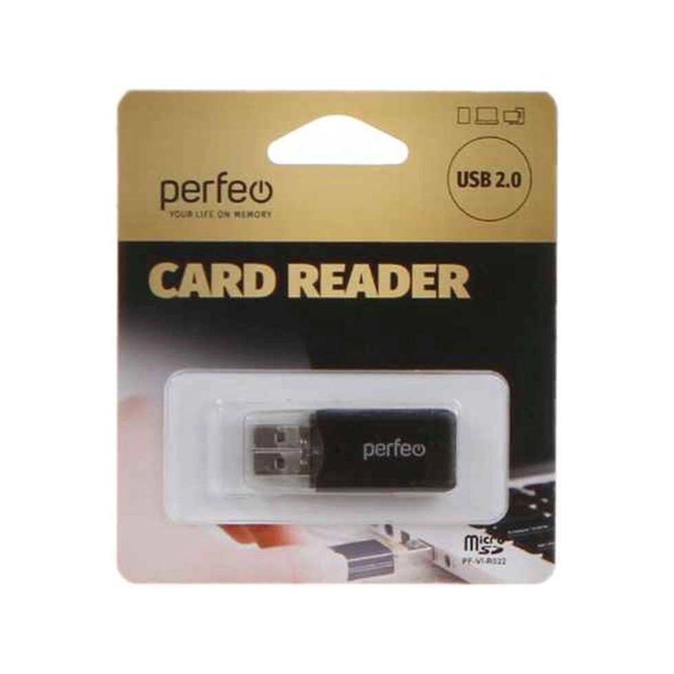 Картридер Perfeo Micro SD, (PF-VI-R022 Black) черный PF_С3790 от компании Медиамир - фото 1