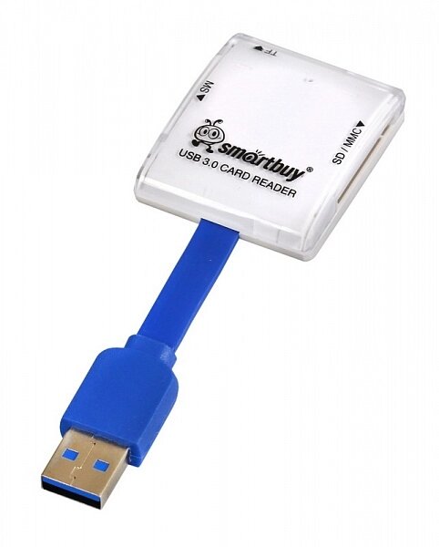 Картридер Smartbuy 700, USB 3.0 SD/microSD/MS, белый (SBR-700-W) от компании Медиамир - фото 1