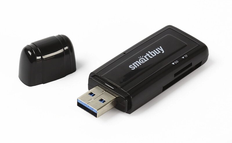 Картридер Smartbuy 705, USB 3.0 - SD/MicroSD, черный (SBR-705-K) от компании Медиамир - фото 1