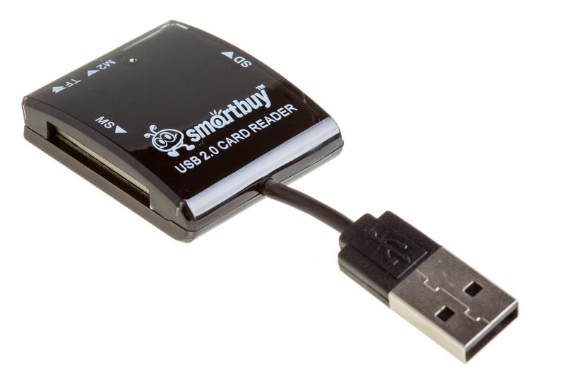 Картридер Smartbuy 713, USB 2.0 SD/microSD/MS/M2, черный (SBR-713-K) от компании Медиамир - фото 1