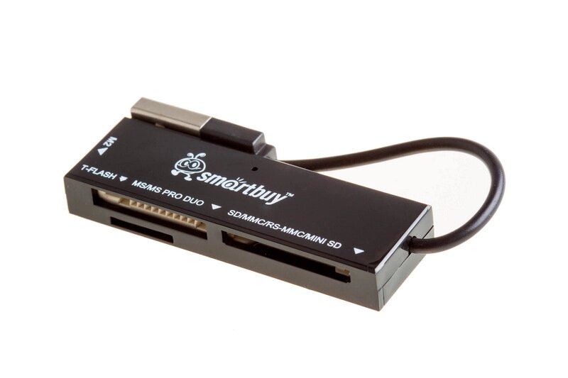 Картридер Smartbuy 717, USB 2.0 SD/microSD/MS/M2, черный (SBR-717-K) от компании Медиамир - фото 1