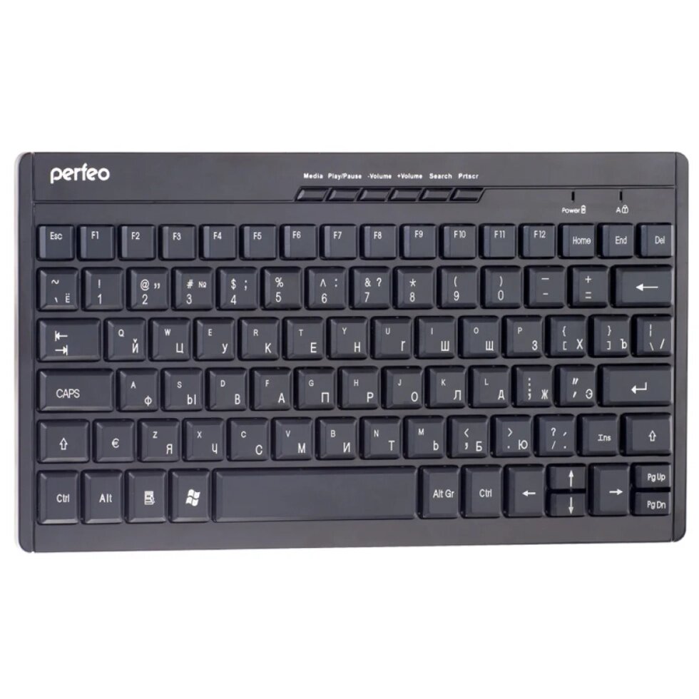 Клавиатура беспроводная Perfeo "COMPACT" Multimedia, USB, черная (PF-8006) PF_4434 от компании Медиамир - фото 1