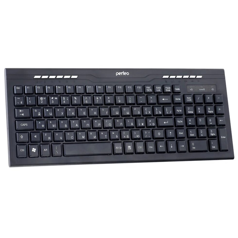 Клавиатура беспроводная Perfeo "MEDIUM" Multimedia, USB, черная (PF-8805) PF_4510 от компании Медиамир - фото 1