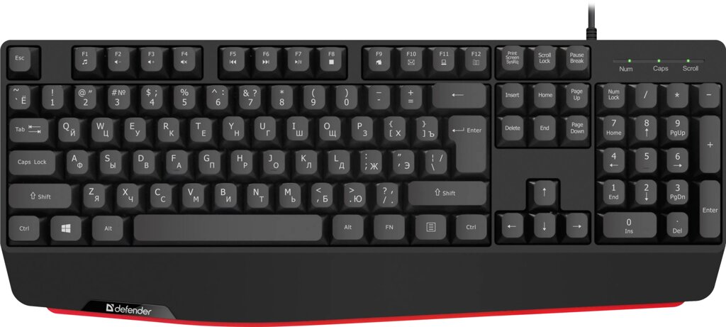 Клавиатура Defender Atom HB-546 RU, черный,104+FN,1.8м, подставка (45546) от компании Медиамир - фото 1