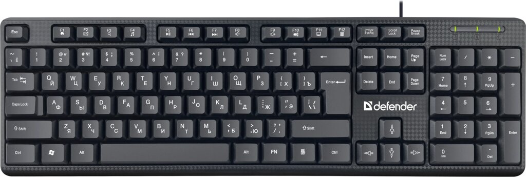 Клавиатура Defender Daily HB-162 RU, черный,104 кнопки +FN, 1.8м  (45162) от компании Медиамир - фото 1