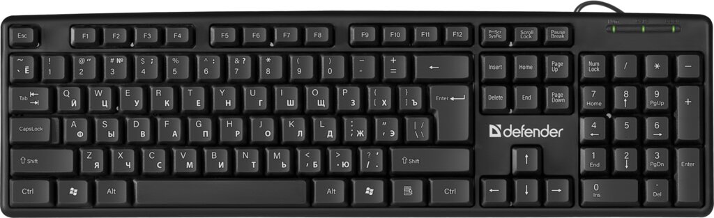 Клавиатура Defender Element HB-520 USB B (Черный) 104+3кн. управление питанием (45522) от компании Медиамир - фото 1