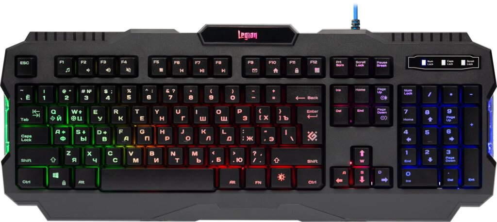 Клавиатура Defender игровая Legion GK-010DL RU, RGB подсветка,19 Anti-Ghos,  (45010) от компании Медиамир - фото 1
