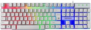 Клавиатура Defender игровая Neros GK-147 RU, белый, радуж.,104 кн, FN,1.8м (45147)