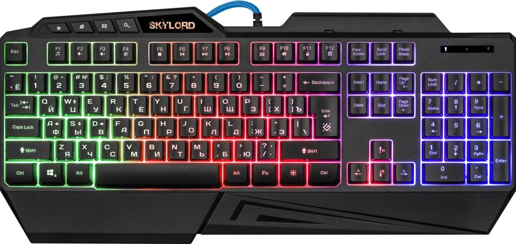 Клавиатура Defender игровая SkyLord GK-126 RU, RGB подсветка,19 Anti-Ghost, плетен. каб. 1,5м,  (45156) от компании Медиамир - фото 1