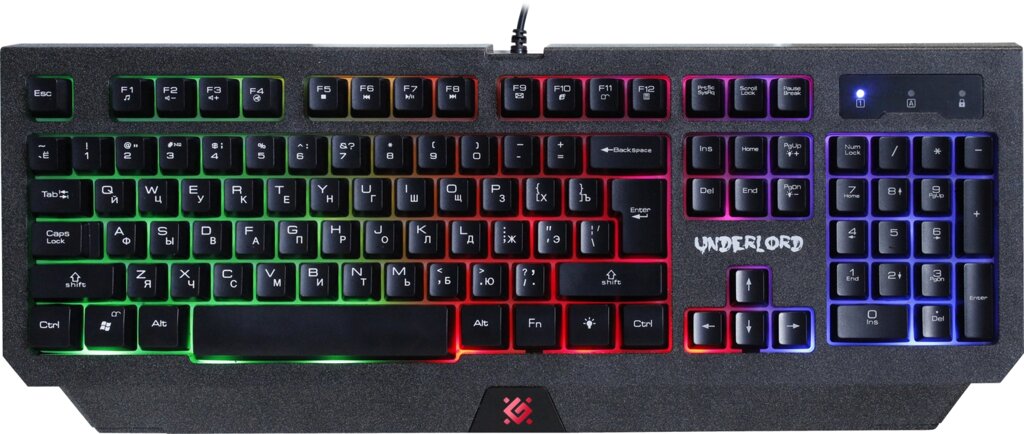 Клавиатура Defender игровая Underlord GK-340L RU, радужная подсветка (45340) от компании Медиамир - фото 1