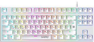 Клавиатура механическая DEFENDER Ivory GK-579 RU, белая 87кн,1.5м, крас. свитчи, RGB тихая (45579)