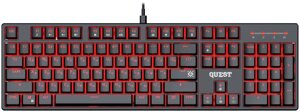 Клавиатура механическая DEFENDER Quest GK-596 RU, черный,104кн, SNK красные (45596)
