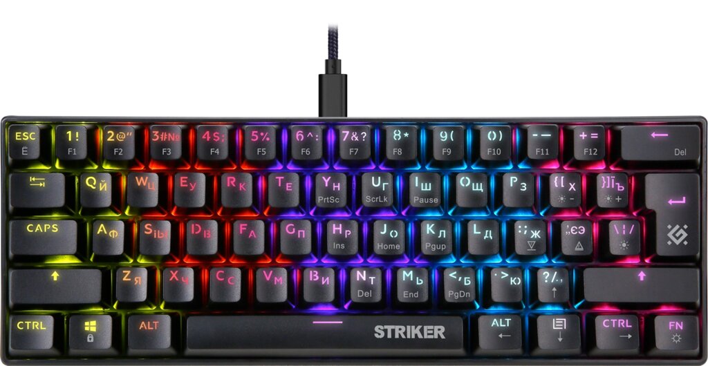 Клавиатура механическая DEFENDER Striker GK-380L RU, Rainbow,61 клавиша (45380) от компании Медиамир - фото 1