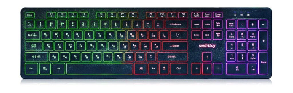 Клавиатура проводная Smartbuy с подсветкой 305 ONE USB чёрная (SBK-305U-К) /10 от компании Медиамир - фото 1
