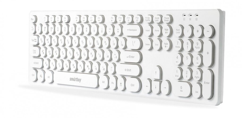 Клавиатура проводная Smartbuy с подсветкой 328 ONE USB белая (SBK-328U-W)/20 ##от компании## Медиамир - ##фото## 1