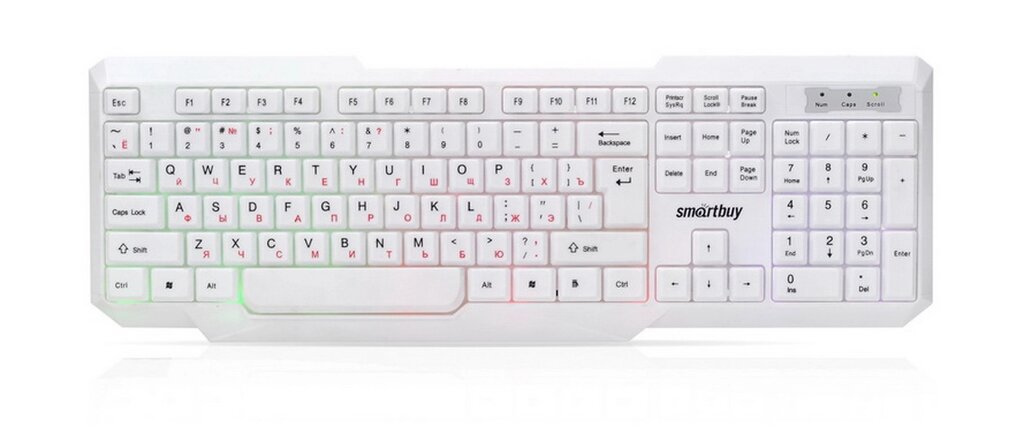 Клавиатура проводная Smartbuy с подсветкой 333 ONE USB белая (SBK-333U-W)/20 от компании Медиамир - фото 1