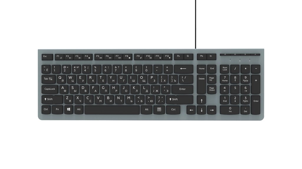 Клавиатура RITMIX RKB-400 Grey , Slim, черные кн./серый корпус от компании Медиамир - фото 1