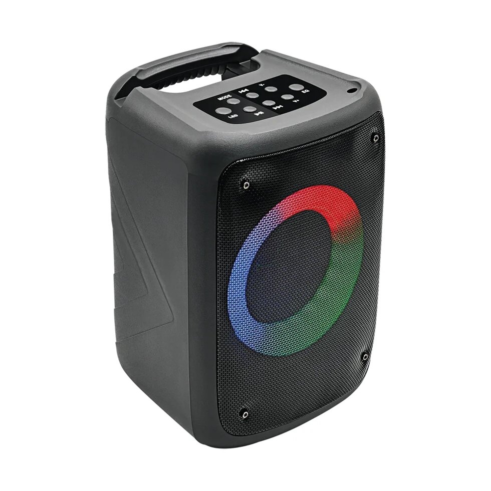 Колонка Bluetooth Perfeo "DISCO RING" 4" 10Вт, LED, FM, MP3 USB/microSD/AUX/TWS, MIC, черная PF_B4982 от компании Медиамир - фото 1