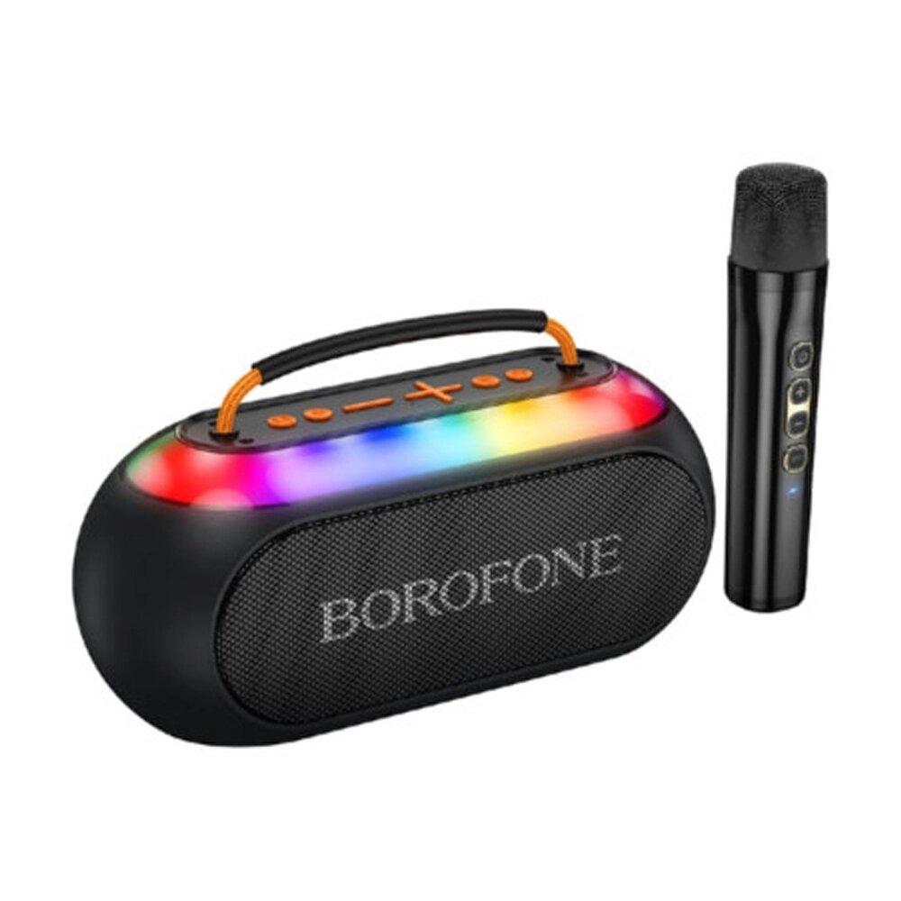 Колонка портативная Borofone BP23 2*8W 3000mAh FM/USB/AUX,/караоке/БП МИКРОФОН Black от компании Медиамир - фото 1