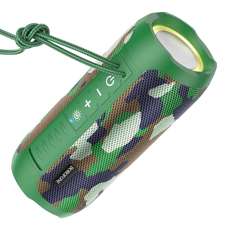 Колонка портативная Borofone BR21 Sports, ,2*5Вт, BT, FM, TF, USB, AUX, TWS, Camouflage Green хаки от компании Медиамир - фото 1