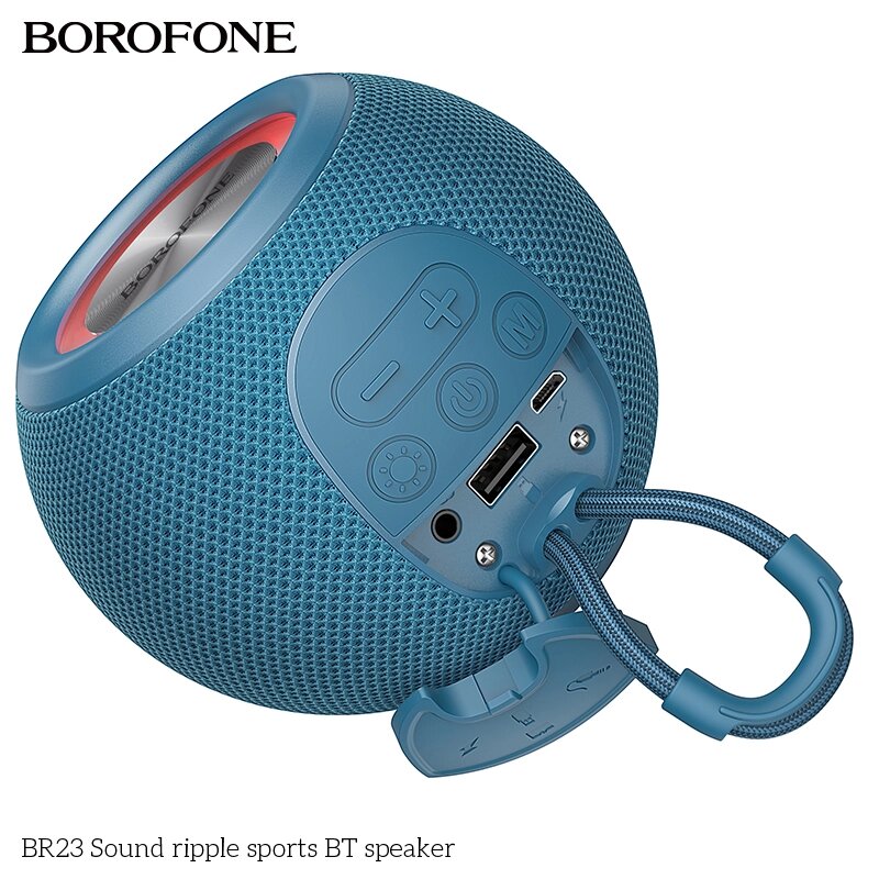 Колонка портативная Borofone BR23 1*5W 1200mAh BT/FM/TF/USB/AUX/TWS Dark Blue от компании Медиамир - фото 1