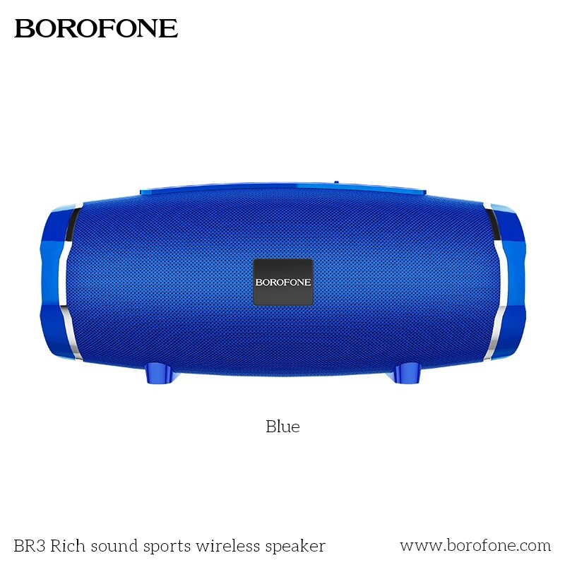 Колонка портативная Borofone BR3 Rich, 2*5W, 500 мАч, TF, USB Blue от компании Медиамир - фото 1