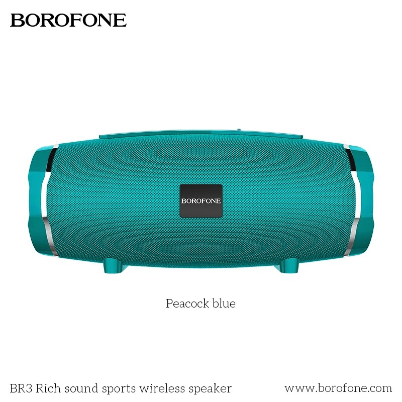 Колонка портативная Borofone BR3 Rich, 2*5W, 500 мАч, TF, USB (Peacock blue) от компании Медиамир - фото 1