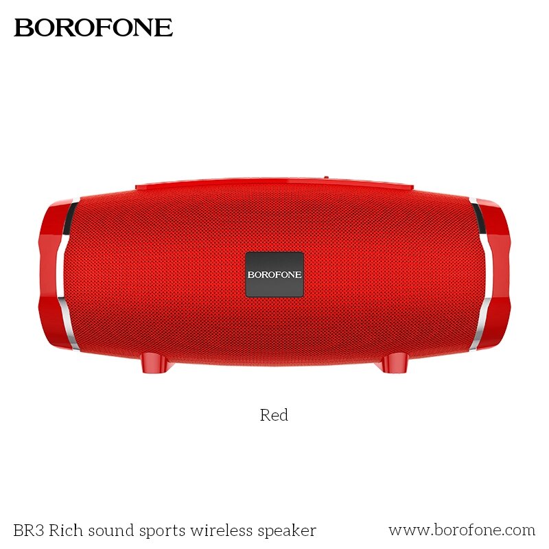 Колонка портативная Borofone BR3 Rich, 2*5W, 500 мАч, TF, USB Red от компании Медиамир - фото 1